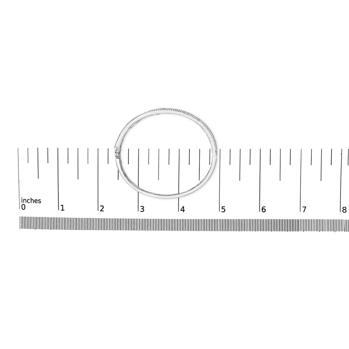 18K White Gold Alternating Diamond and 8.00 Cttw Princess Cut Blue Sapphire Multi Row Bangle Bracelet (G-H Color, VS1-VS2 Clarity) - 7" Inches