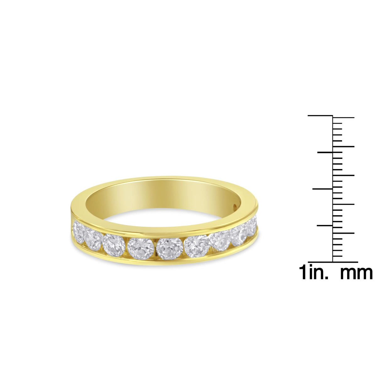 18K Yellow Gold Round Cut Diamond Band Ring (1 Cttw, H-I Color, SI2-I1 Clarity) - JackiEaslick