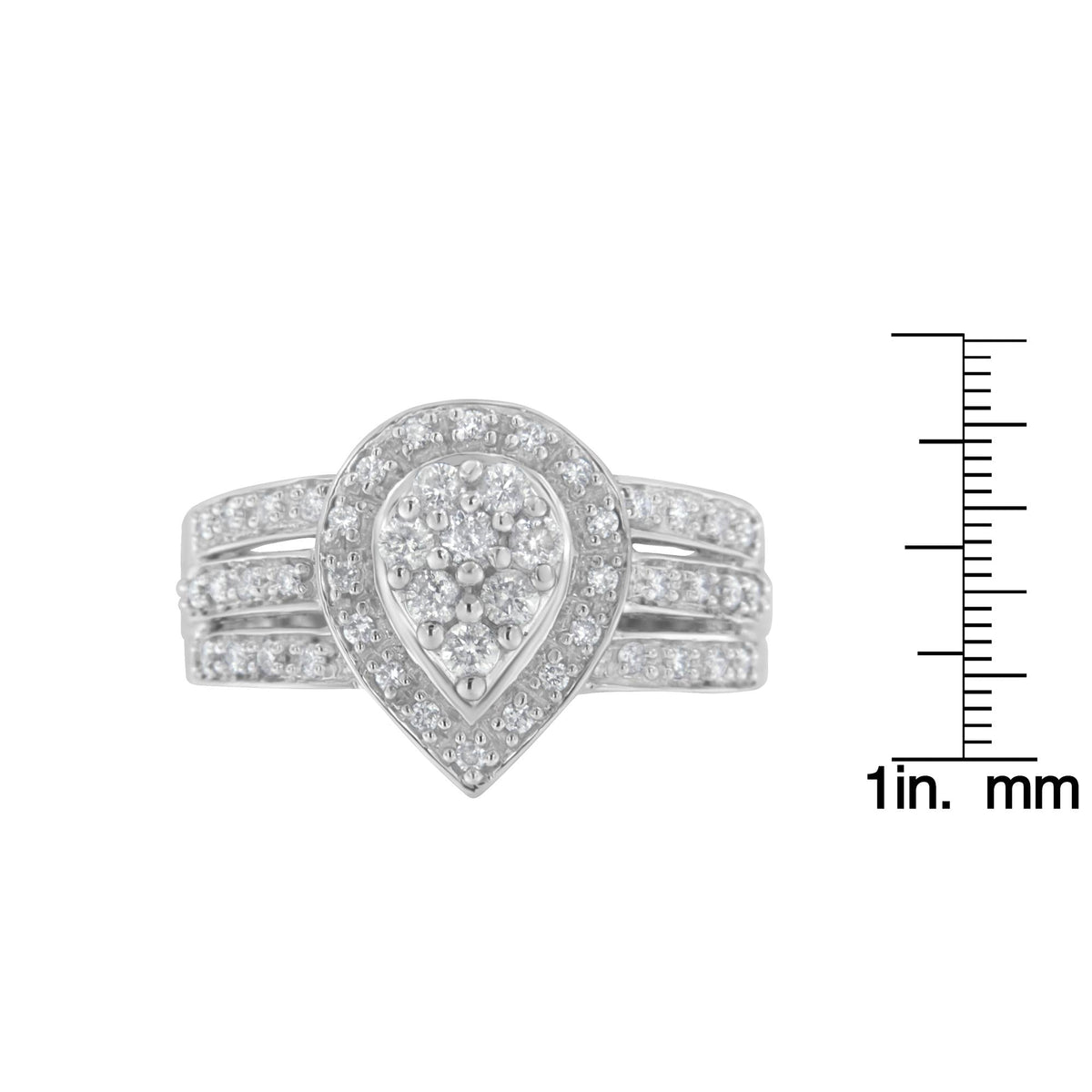 10K White Gold Diamond Cocktail Teardrop Ring (1/2 Cttw, H-I Color, SI2-I1 Clarity) - JackiEaslick