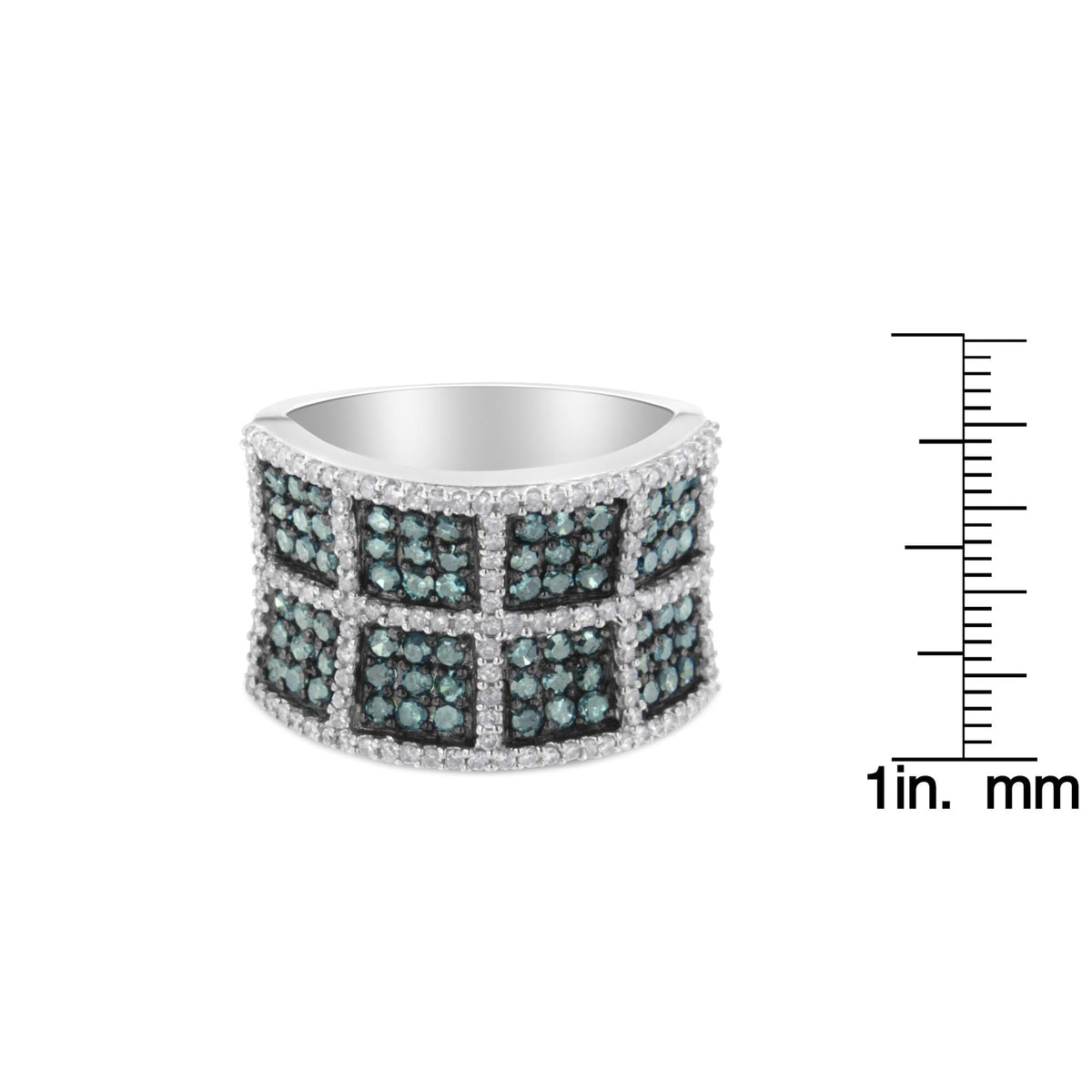14K White Gold White and Treated Blue Diamond Cocktail Ring (1 1/2 Cttw, H-I Color, I1-I2 Clarity) - JackiEaslick