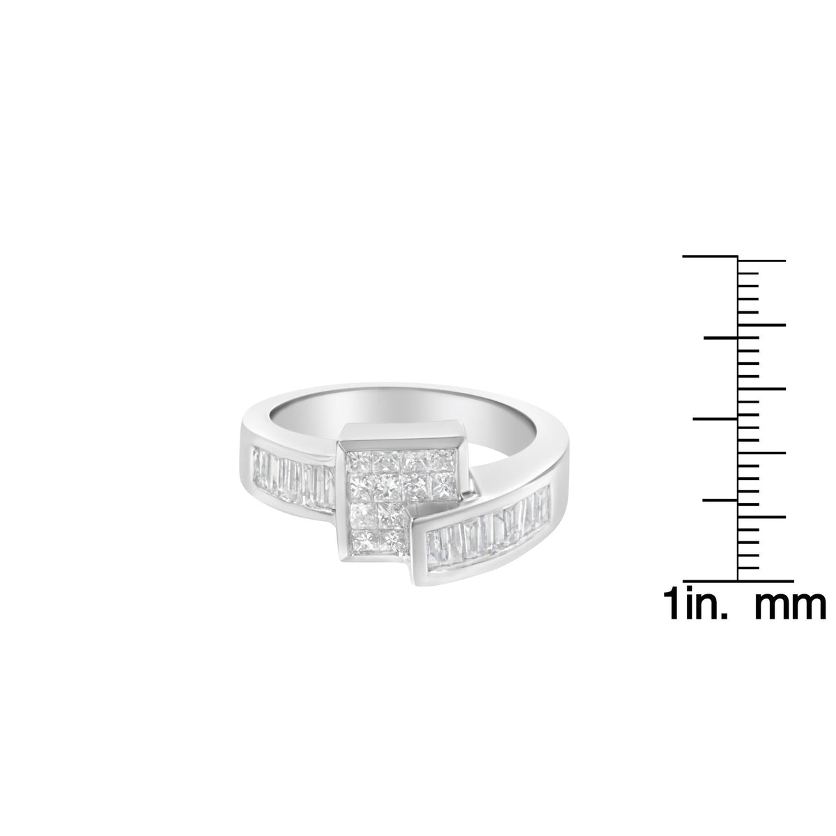 14K White Gold Princess and Baguette-cut Diamond Ring (1 1/3 Cttw, G-H Color, SI2-I1 Clarity) - JackiEaslick