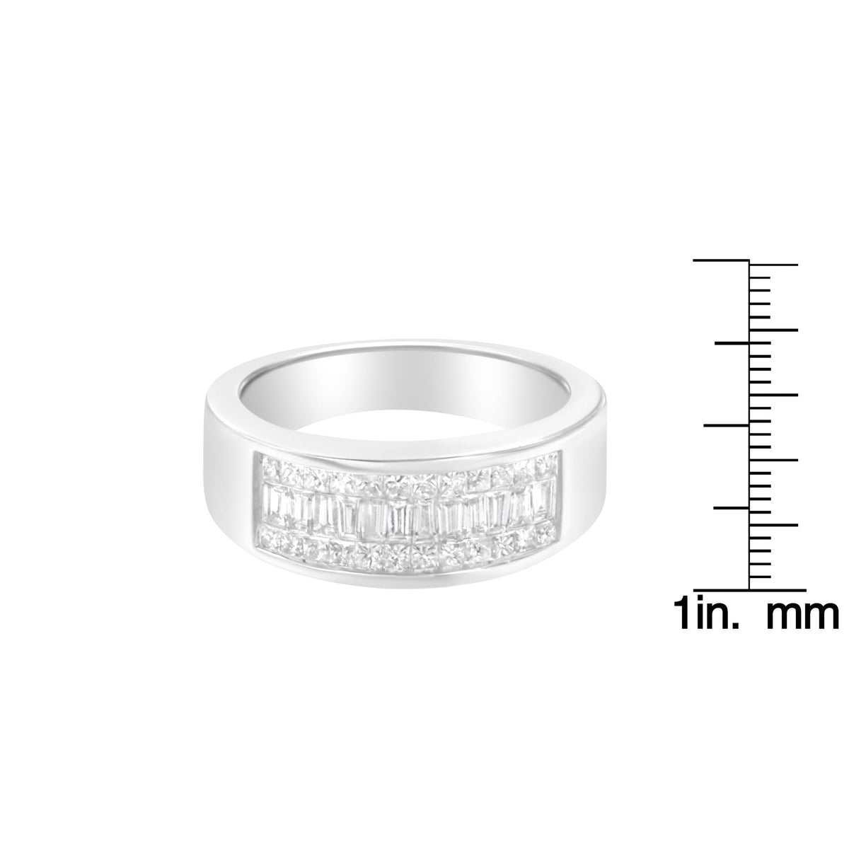 14K White Gold Princess and Baguette-cut Diamond Ring (1.0 Cttw, H-I Color, VS2-SI1 Clarity) - JackiEaslick
