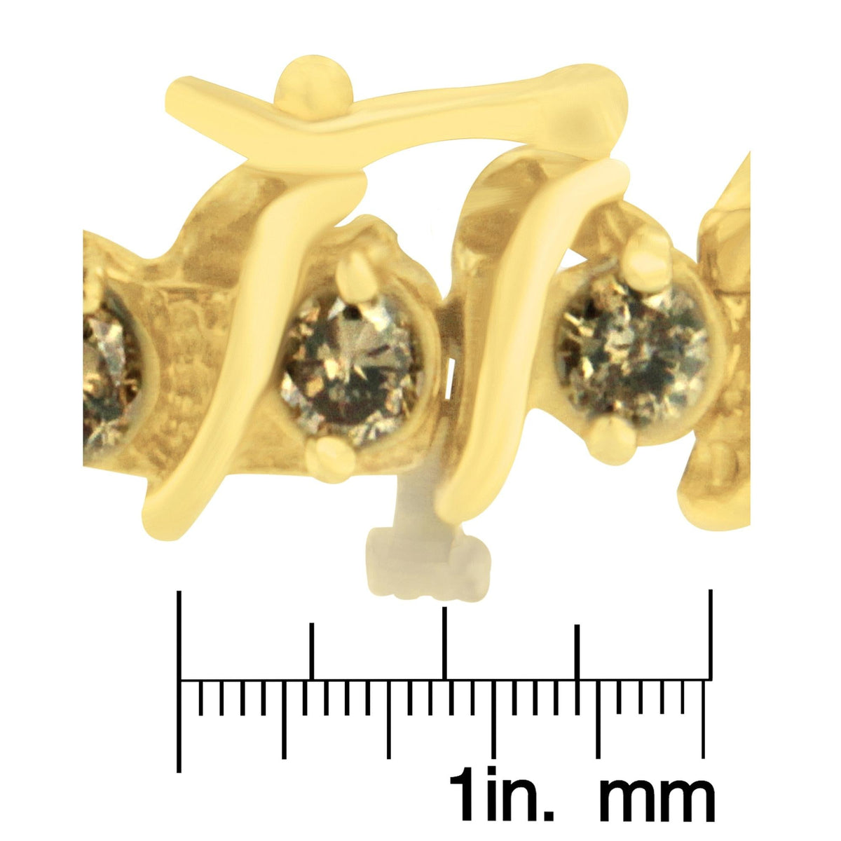 14K Yellow Gold Round-Cut Diamond 'S' Bracelet (6.00 cttw, Brown Color, I1-I2 Clarity)