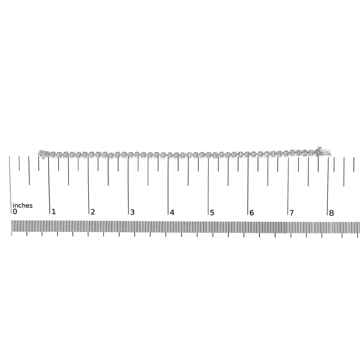14K White Gold Round-Cut 2.00 cttw Diamond Link Bracelet (H-I Color, I1-I2 Clarity)