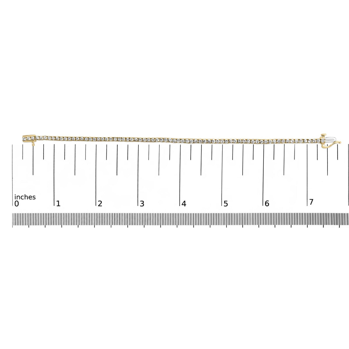 10K Yellow Gold 4.0 Cttw Natural Diamond Tennis Bracelet (K-L Color, I2-I3 Clarity) - 7.25 " Inches
