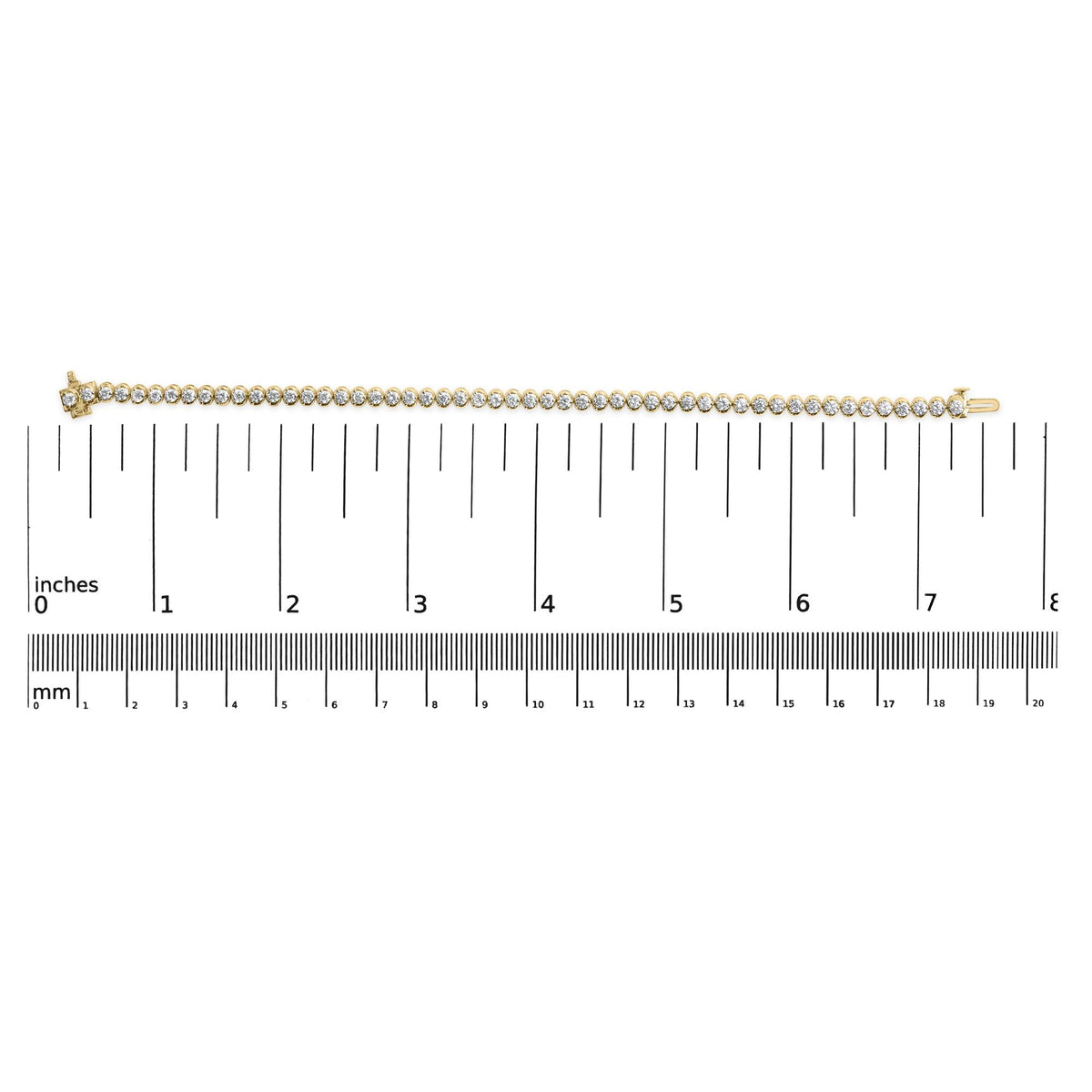 10K Yellow Gold 4.0 Cttw 3-Prong Set Diamond Link Tennis Bracelet (J-K Color, I1-I2 Clarity) - 7.25" Inches