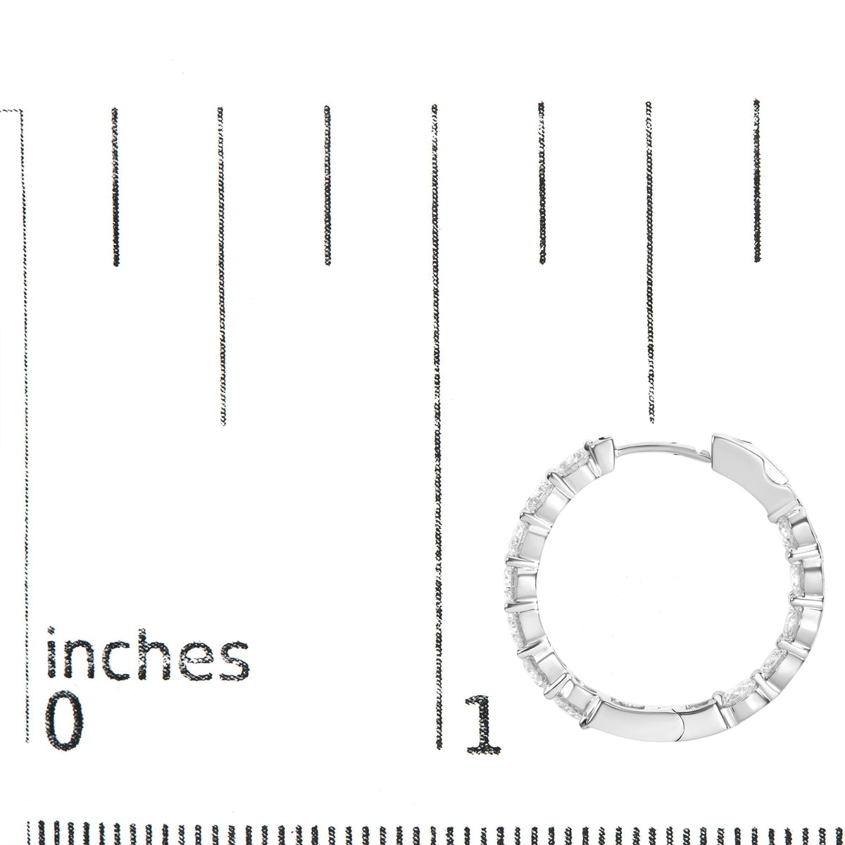 14K White Gold 5.00 Cttw Lab-Grown Diamond Inside Out Hoop Earrings