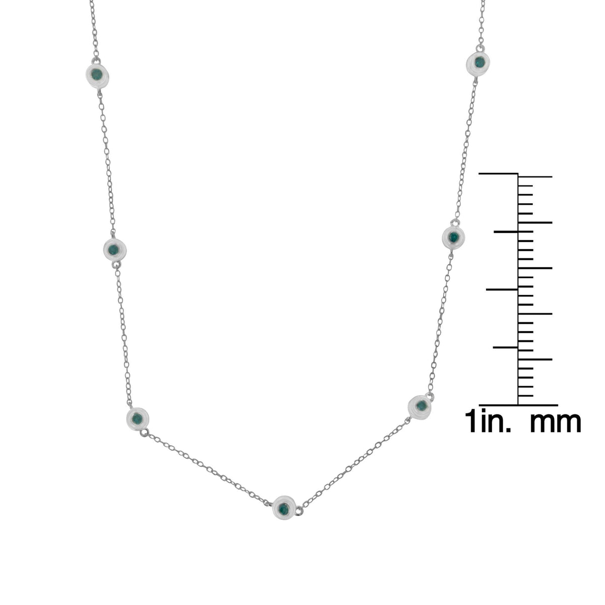 Sterling Silver Treated Diamond By Yard Necklace (3/4 cttw, Blue Color, I2-I3 Clarity) - JackiEaslick