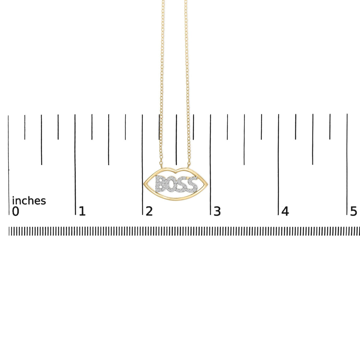 14K Yellow Gold Plated Silver 1/4 Cttw Diamond "Boss" Pendant Necklace - 18 Inch
