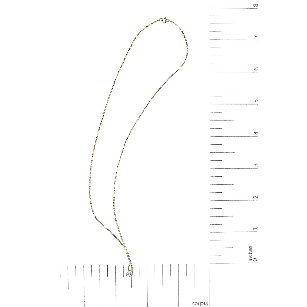 14K Gold Floating 1/2 Cttw Lab Grown Diamond Solitaire Pendant Necklace - 18" Inches