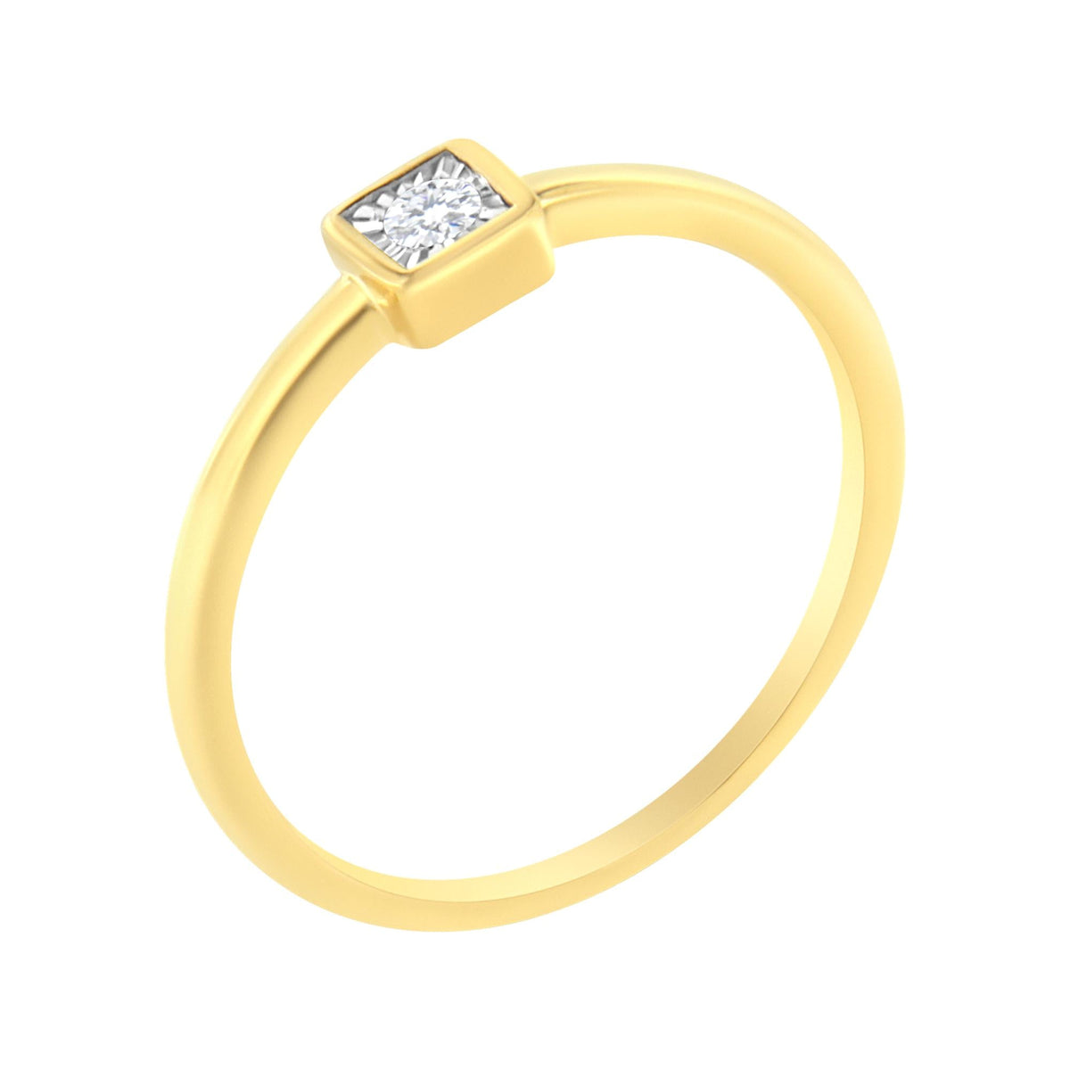 14K Yellow Gold Plated .925 Sterling Silver 1/20 cttw Miracle Set Diamond Promise Ring (J-K Color, I1-I2 Clarity) - JackiEaslick