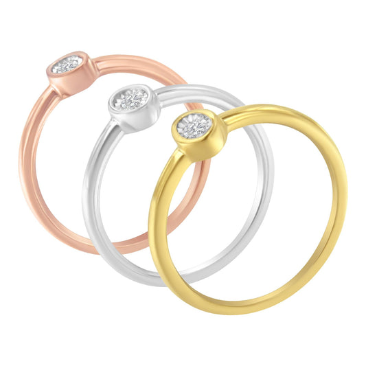 .925 Sterling Silver Diamond Oval Shaped Stackable Promise Ring Set (1/6 Cttw, J-K Color, I1-I2 Clarity) - JackiEaslick