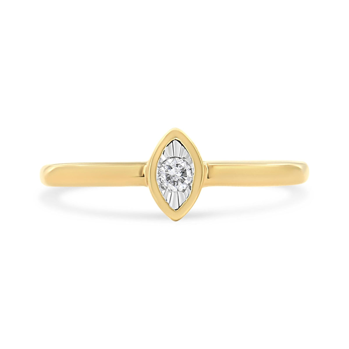 14K Yellow Gold Plated .925 Sterling Silver 1/20 Cttw Miracle Set Diamond Ring (J-K Color, I1-I2 Clarity) - JackiEaslick
