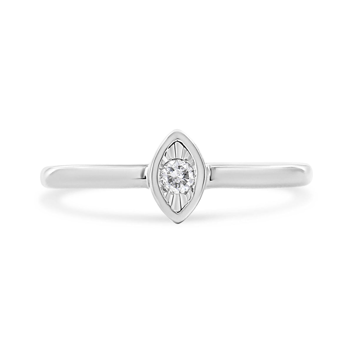 .925 Sterling Silver 1/20 Cttw Diamond Marquise Shaped Promise Ring (J-K, I1-I2) - JackiEaslick