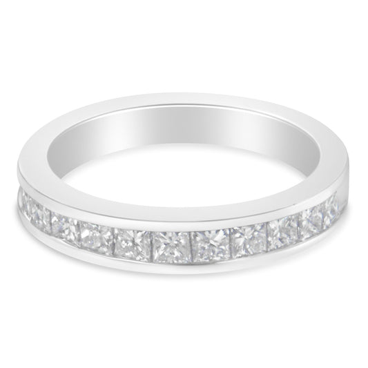 Women's 18K White Gold Princess Cut Diamond Band Ring (1 Cttw, G-H Color, SI1-SI2 Clarity) - JackiEaslick