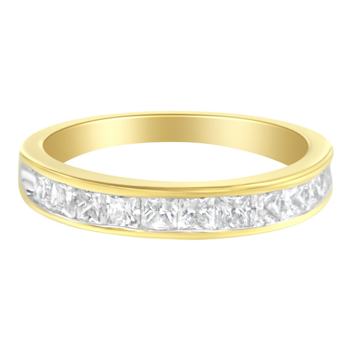 Women's 18K White Gold Princess Cut Diamond Band Ring (1 cttw, G-H Color, SI1-SI2 Clarity) - JackiEaslick