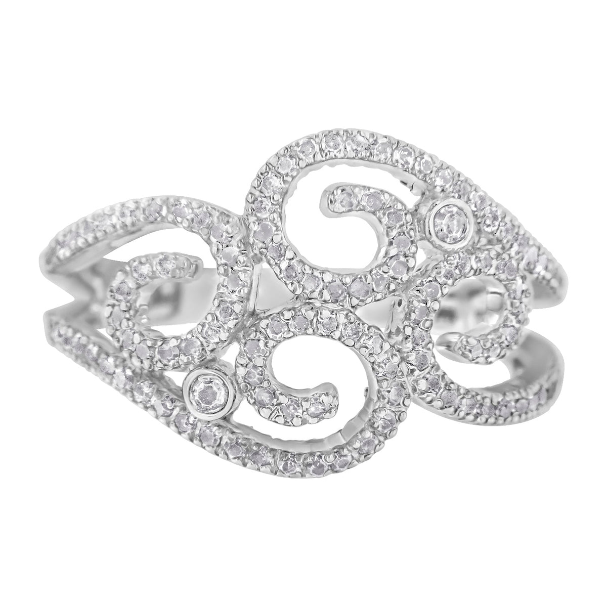 14K White Gold Round Cut Diamond Cluster Ring (1/2 cttw, SI1-SI2 Clarity, H-I Color) - JackiEaslick