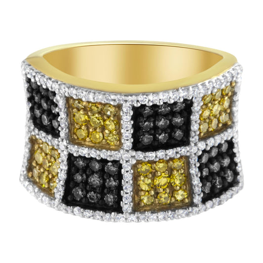14KT Yellow Gold Champagne, Yellow and Round Diamond Band Ring (1 1/2 cttw, H-I Color, I1-I2 Clarity) - JackiEaslick