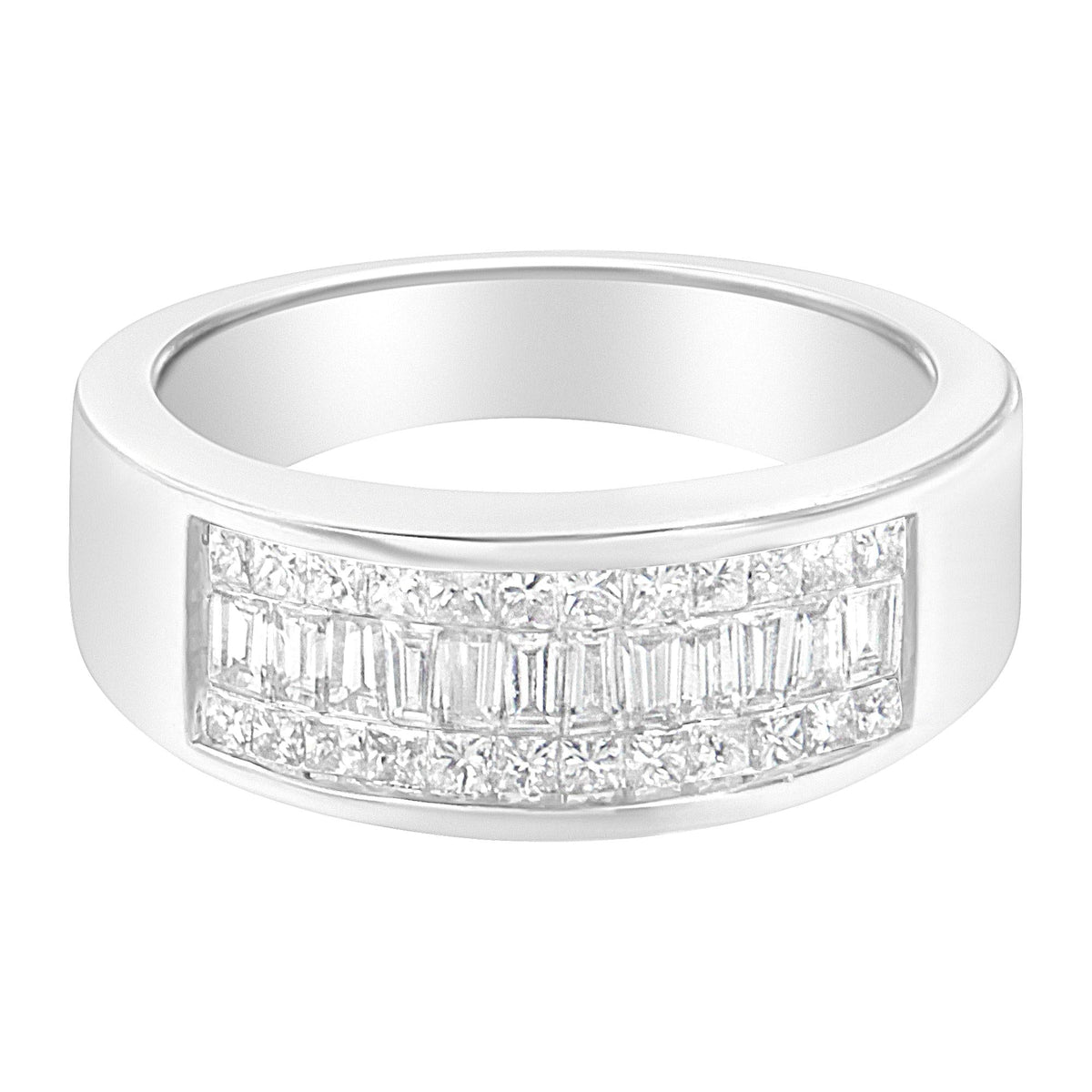 14K White Gold Princess and Baguette-cut Diamond Ring (1.0 Cttw, H-I Color, VS2-SI1 Clarity) - JackiEaslick