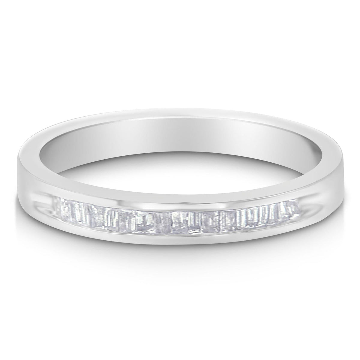 .925 Sterling Silver 1/5 Cttw Diamond Channel-Set Stackable Band Ring (H-I Color, I1-I2 Clarity) - JackiEaslick