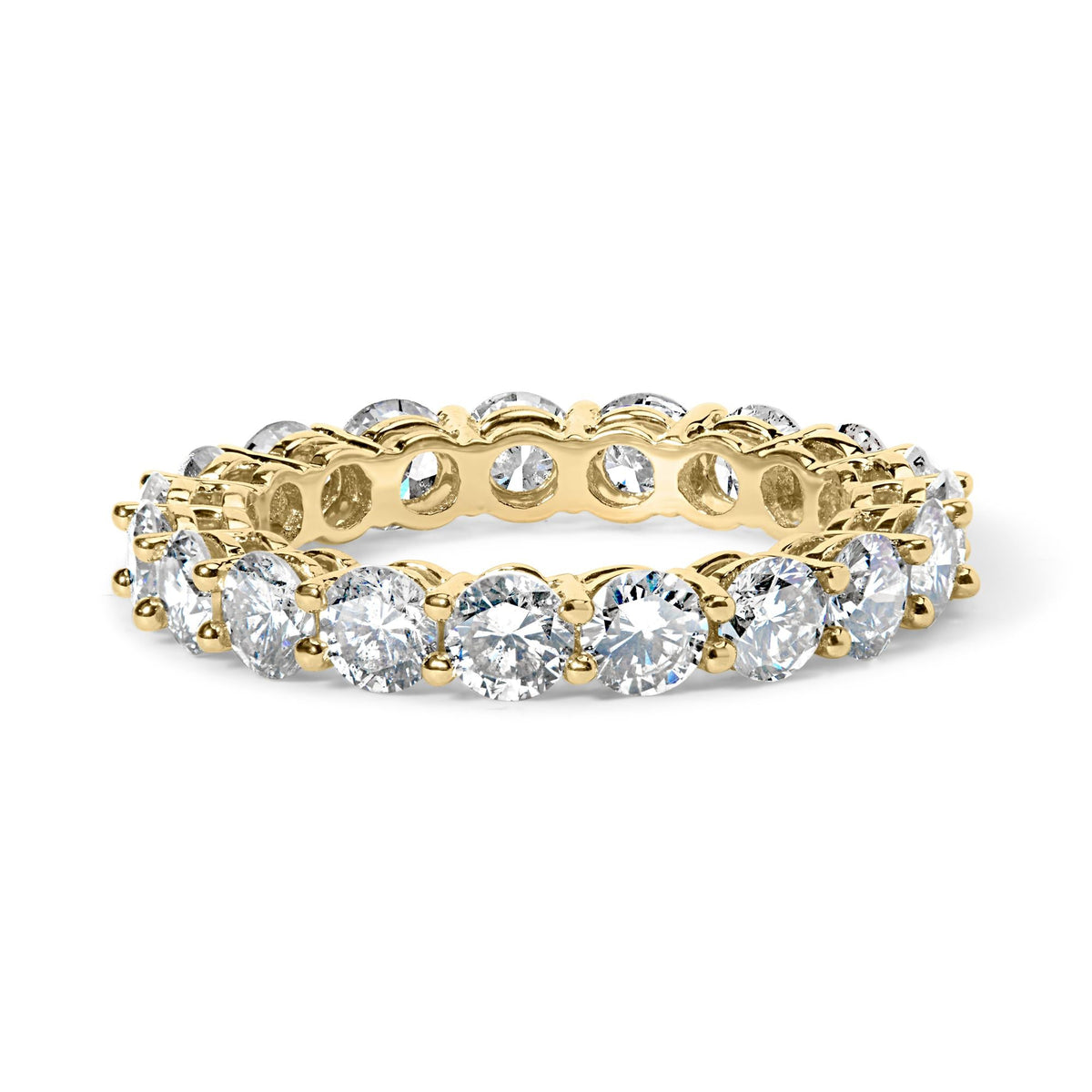 14K Yellow Gold 4.00 Cttw Natural Diamond Eternity Band Ring