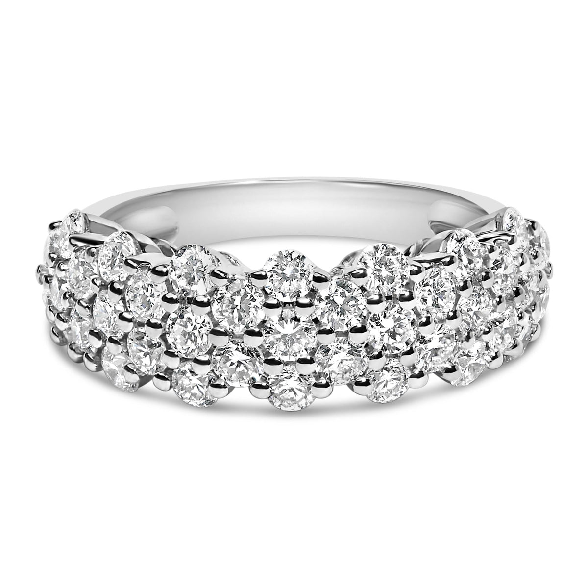 .925 Sterling Silver 2.0 cttw Lab Grown Diamond Scattered Band Ring (F-G Color, VS1-VS2 Clarity)