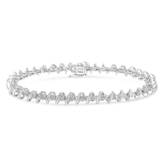 .925 Sterling Silver 1/2 Cttw Diamond Miracle-Set 7" Tennis Bracelet (I-J Color, I3 Clarity) - JackiEaslick
