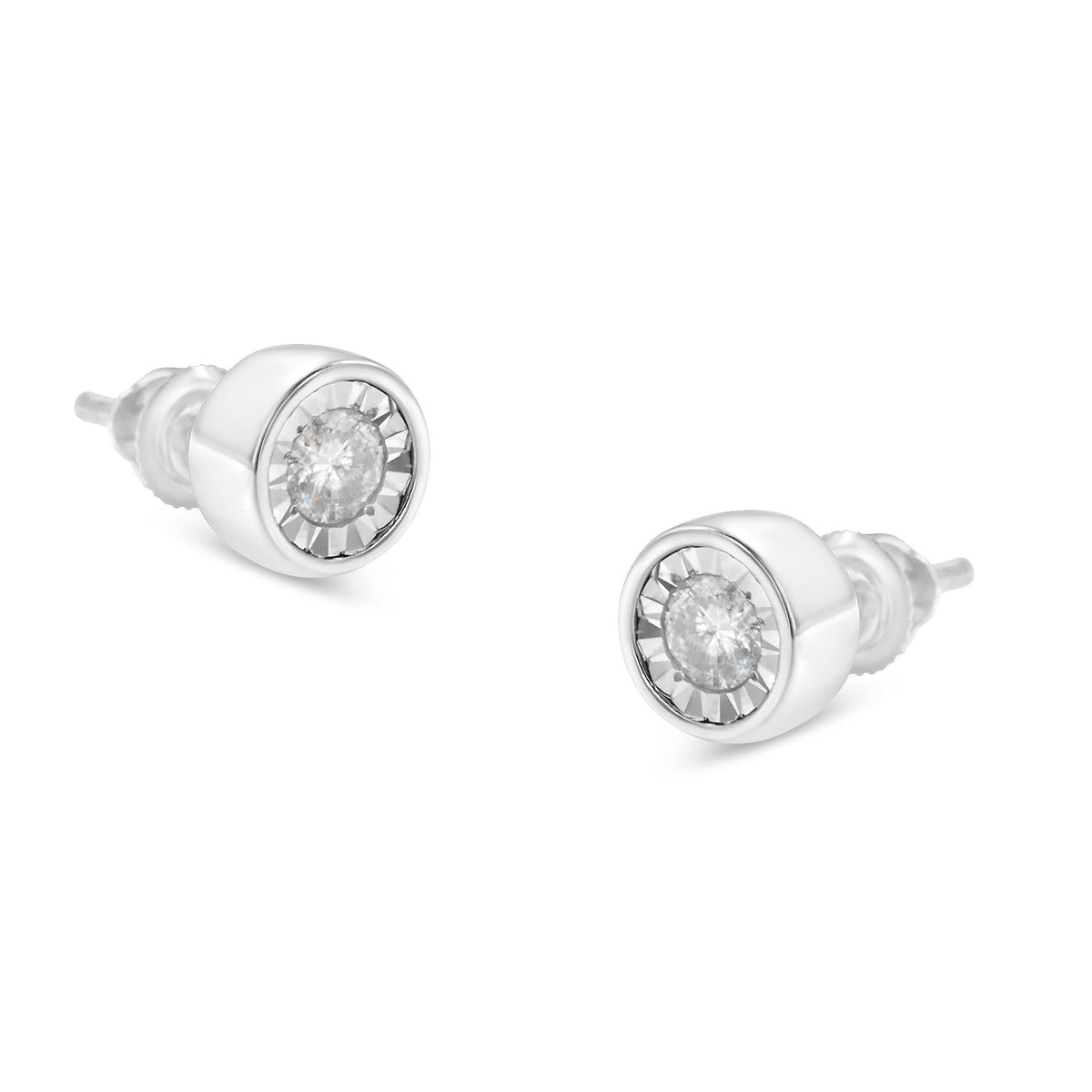 10K White Gold Diamond Floral Stud Earrings (3/8 cttw, I-J Color, I2-I3 Clarity) - JackiEaslick