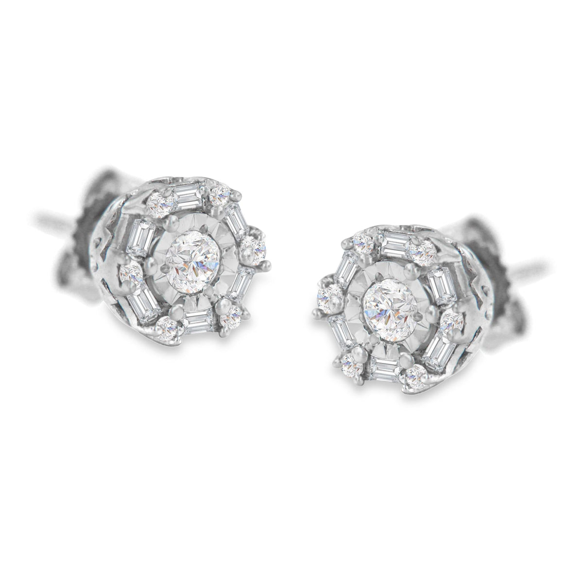 10K White Gold Diamond Stud Earring (1/2 cttw, I-J Color, I3 Clarity) - JackiEaslick