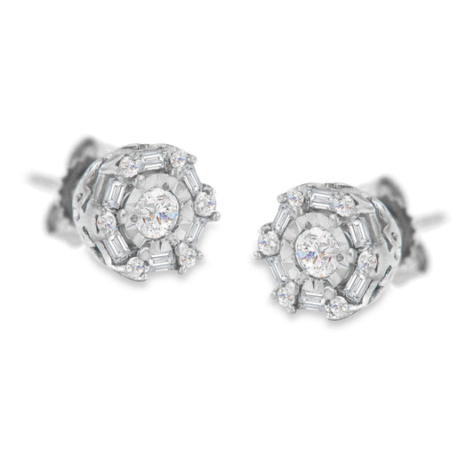 10K White Gold Diamond Stud Earring (1/2 cttw, I-J Color, I3 Clarity) - JackiEaslick