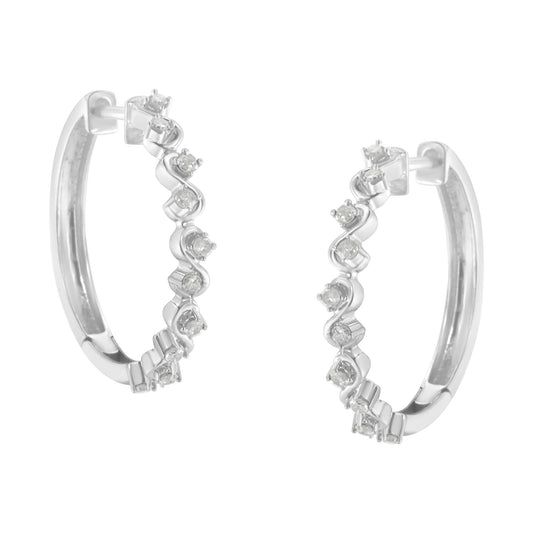 Sterling-Silver Diamond Hoop Earring (1/2 cttw, I-J Color, I3 Clarity) - JackiEaslick