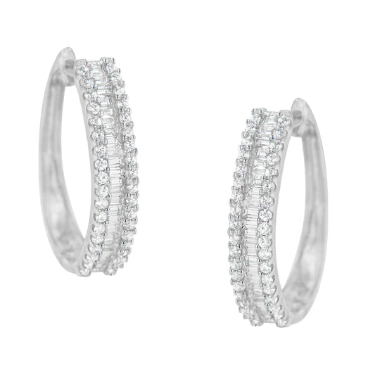 10K White Gold Diamond Hoop Earrings (3/4 cttw, I-J Color, I2-I3 Clarity) - JackiEaslick