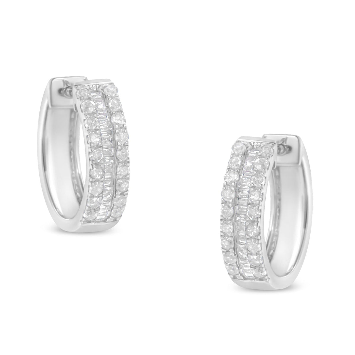 Sterling-Silver Diamond Hoop Earring (1/2 cttw, I-J Color, I2-I3 Clarity) - JackiEaslick