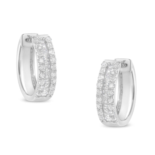 Sterling-Silver Diamond Hoop Earring (1/2 cttw, I-J Color, I2-I3 Clarity) - JackiEaslick
