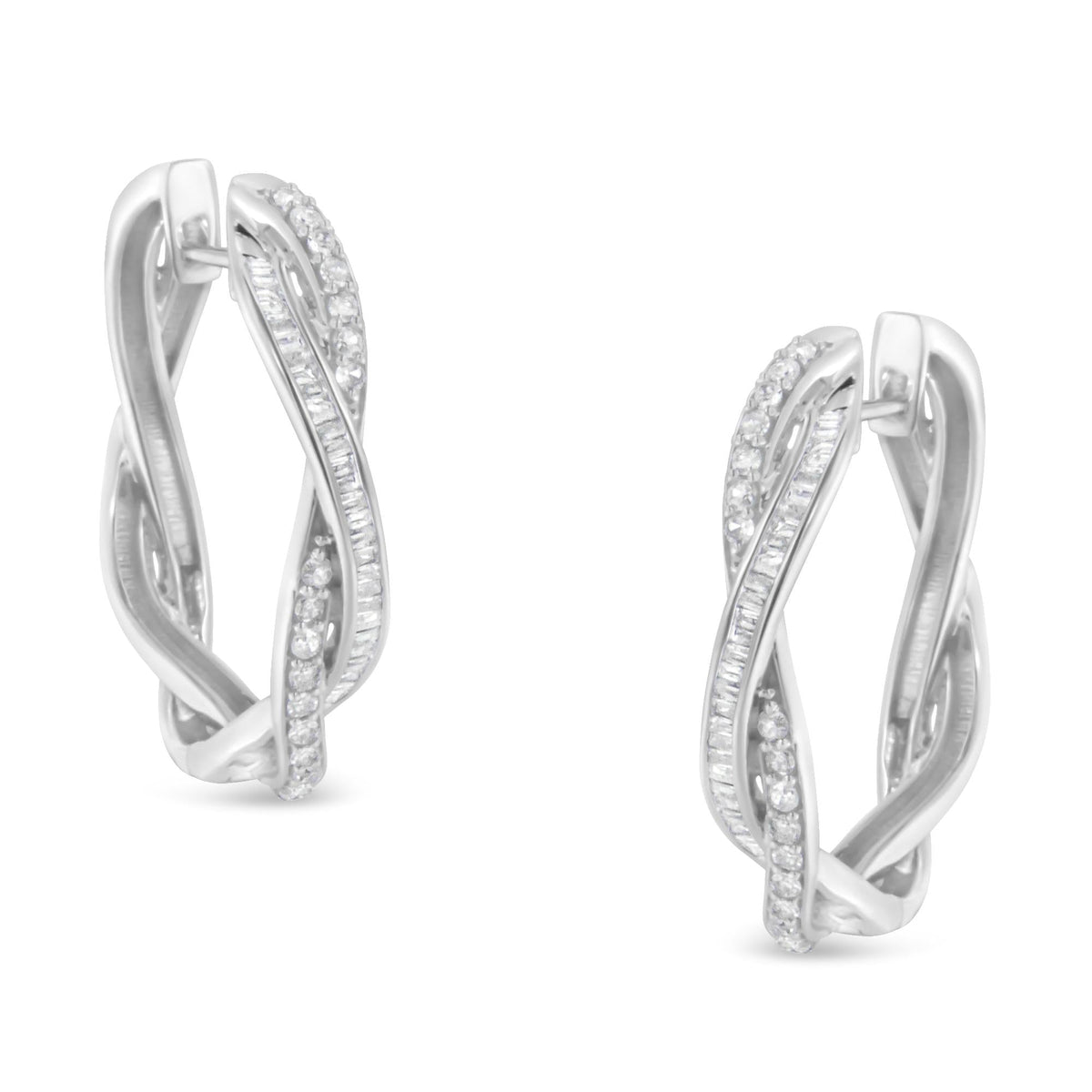 Sterling-Silver Diamond Hoop Earring (0.75 cttw, I-J Color, I2-I3 Clarity) - JackiEaslick