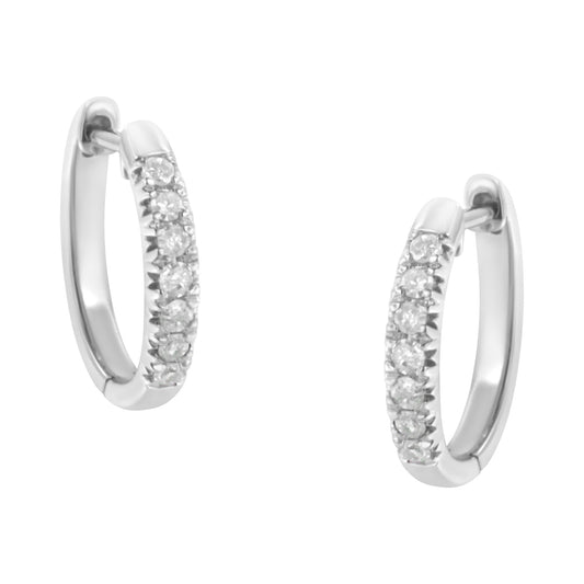 .925 Sterling Silver 1/4 Cttw Diamond Hoop Earrings (I-J Color, I3 Clarity) - JackiEaslick