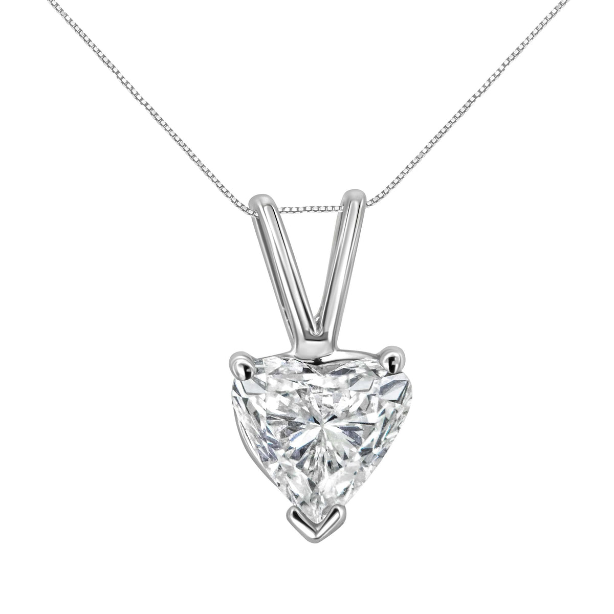 10K White Gold Diamond 3 Stone Trio Heart Stud Earring (I-J Color, I1-I2 Clarity)