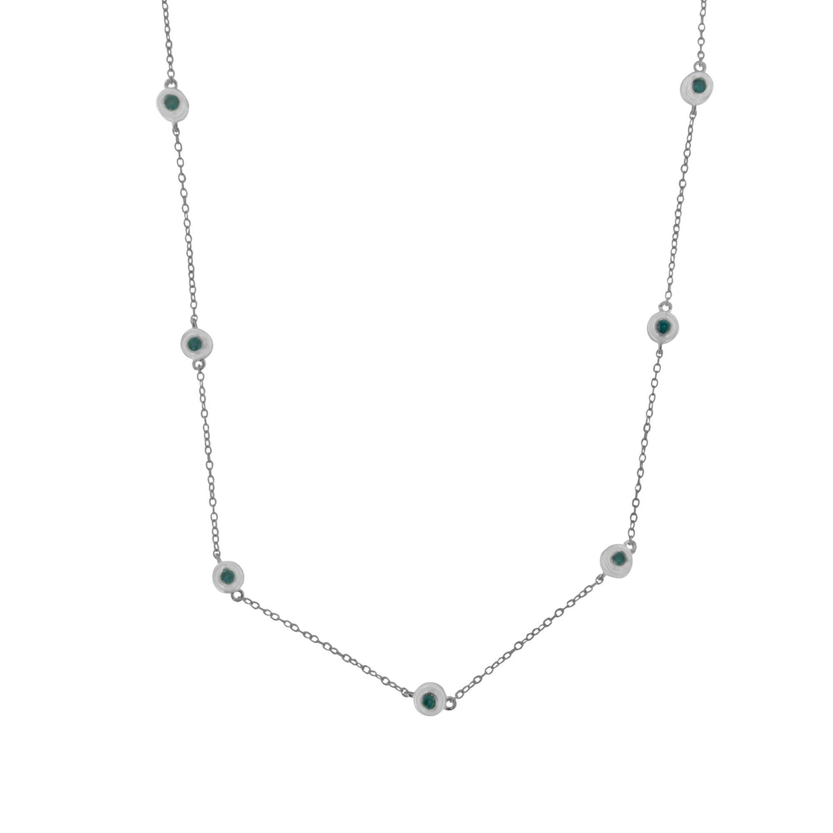 Sterling Silver Treated Diamond By Yard Necklace (3/4 cttw, Blue Color, I2-I3 Clarity) - JackiEaslick