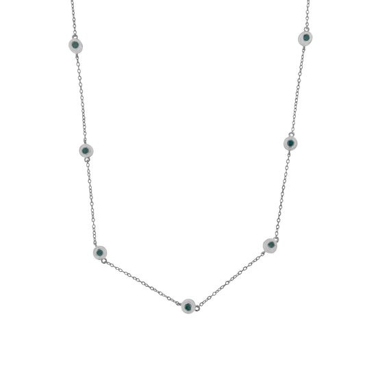Sterling Silver Treated Diamond By Yard Necklace (3/4 cttw, Blue Color, I2-I3 Clarity) - JackiEaslick