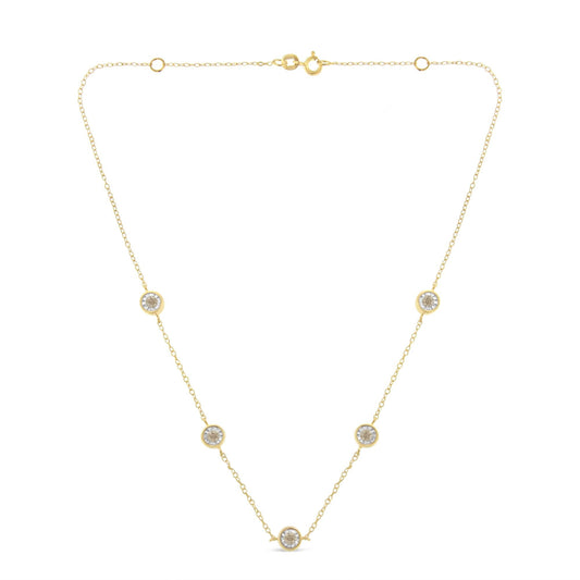 Sterling Silver Diamond Station Necklace (1/2 cttw, K-L Color, I2-I3 Clarity) - JackiEaslick