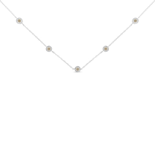Sterling Silver Diamond Station Necklace (1/2 cttw, I-J Color, I1-I2 Clarity) - JackiEaslick
