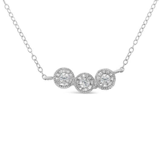 Sterling Silver Round Diamond Pendant Necklace (1/4 cttw, H-I Color, I2-I3 Clarity) - JackiEaslick