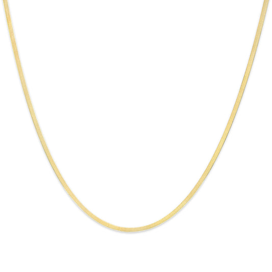 Unisex Solid 14K Gold 2.8mm Imperial Herringbone Chain Necklace