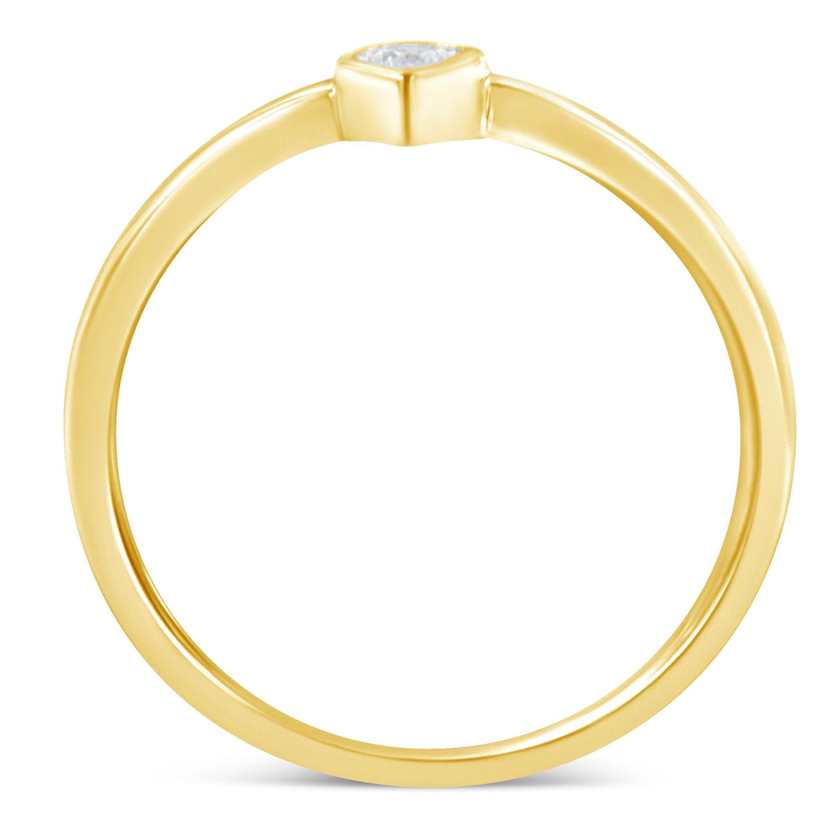 14K Yellow Gold Plated .925 Sterling Silver 1/20 Carat Diamond Teardrop Pear-Shaped Miracle Set Petite Fashion Ring (J-K Color, I1-I2 Clarity) - JackiEaslick