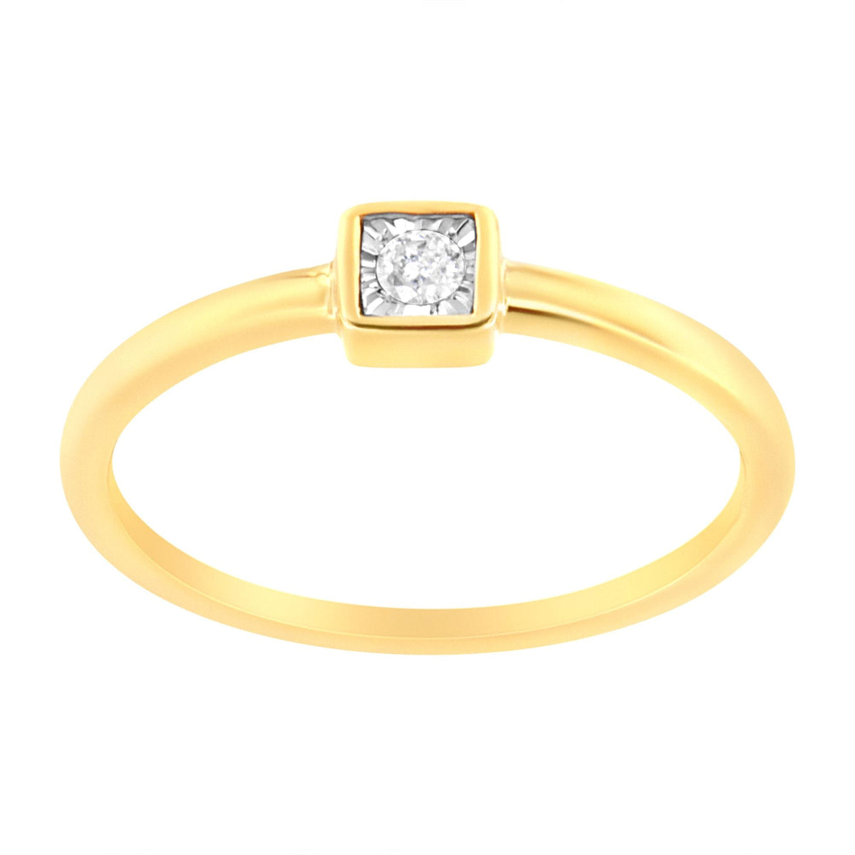 14K Yellow Gold Plated .925 Sterling Silver 1/20 cttw Miracle Set Diamond Promise Ring (J-K Color, I1-I2 Clarity) - JackiEaslick