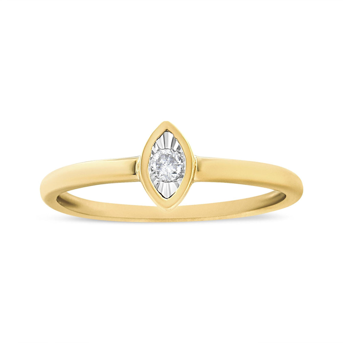 14K Yellow Gold Plated .925 Sterling Silver 1/20 Cttw Miracle Set Diamond Ring (J-K Color, I1-I2 Clarity) - JackiEaslick
