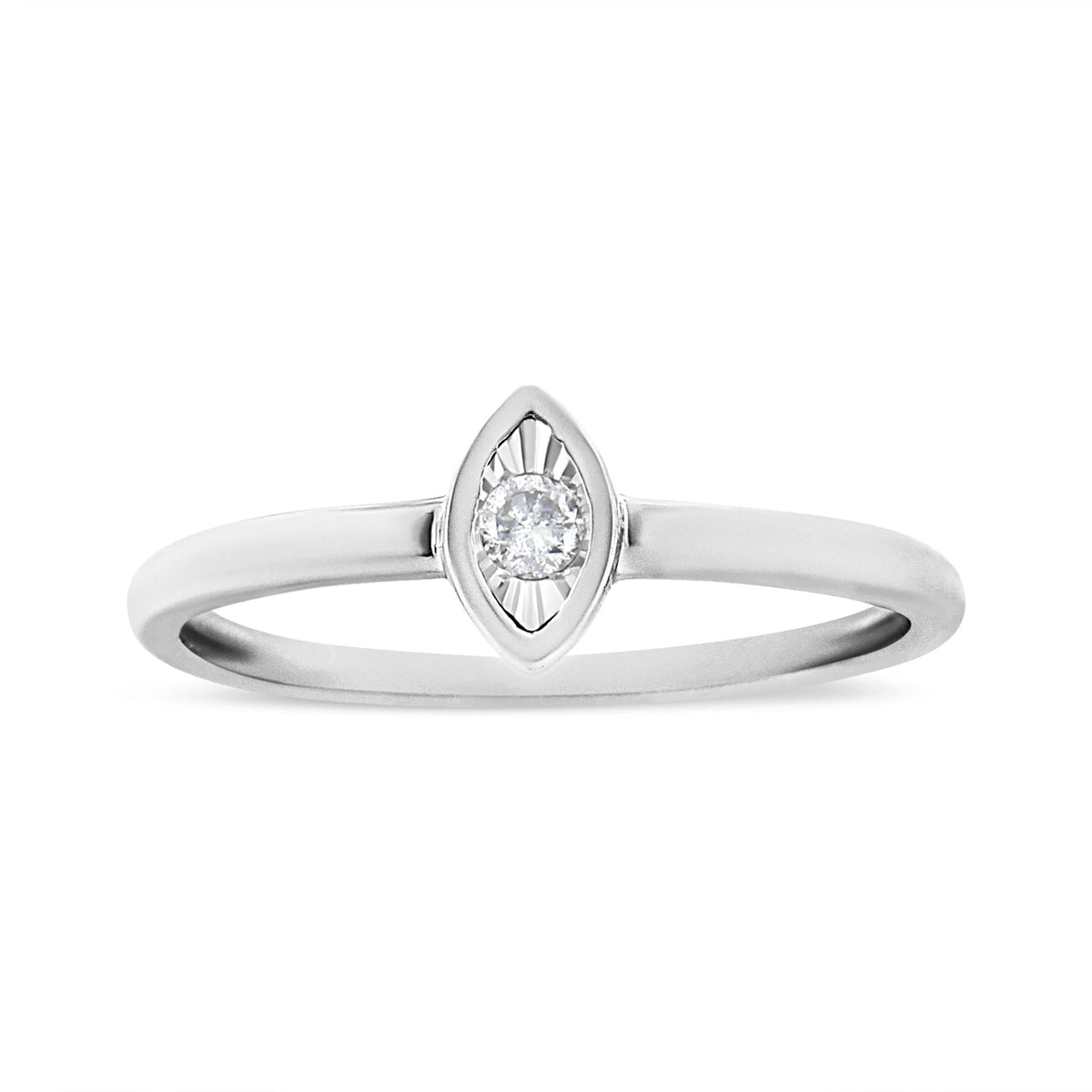 .925 Sterling Silver 1/20 Cttw Diamond Marquise Shaped Promise Ring (J-K, I1-I2) - JackiEaslick