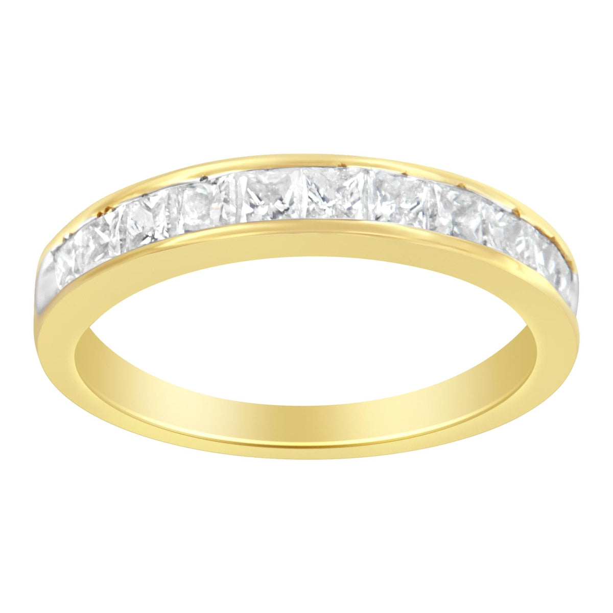 Women's 18K White Gold Princess Cut Diamond Band Ring (1 cttw, G-H Color, SI1-SI2 Clarity) - JackiEaslick