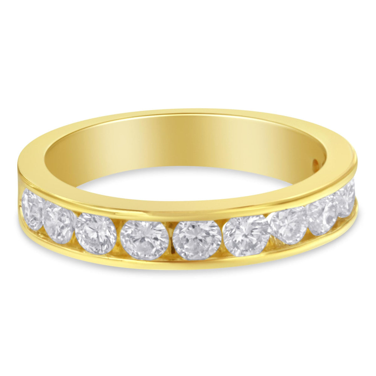 18K Yellow Gold Round Cut Diamond Band Ring (1 Cttw, H-I Color, SI2-I1 Clarity) - JackiEaslick