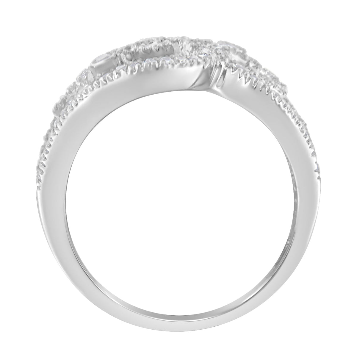 14K White Gold Round Cut Diamond Cluster Ring (1/2 cttw, SI1-SI2 Clarity, H-I Color) - JackiEaslick